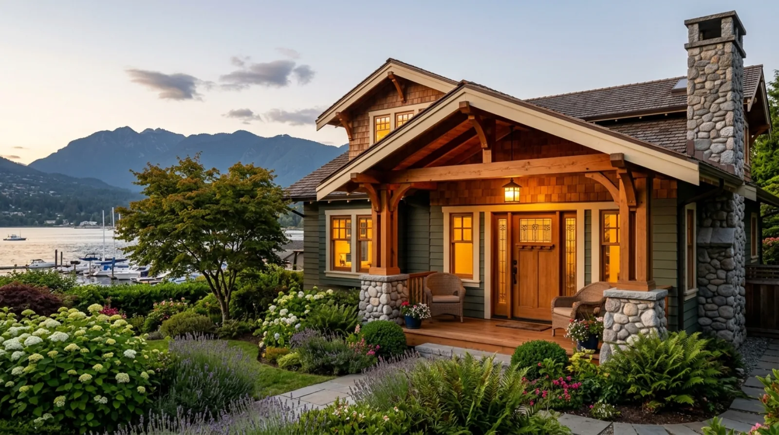 Restored Craftsman character home near the waterfront in Ambleside, West Vancouver, with covered porch and cedar details